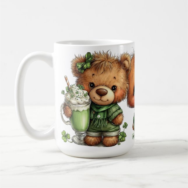 CANECA DE CAFÉ CUTE ADORABLE IRISH DRESSED TEDDY BEARS (Esquerda)