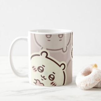 Caneca De Café Cute Aesthetic Cream Bear Coffee Mug | Minimalist