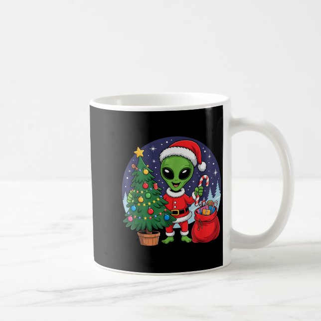Caneca De Café Cute Alien Christmas Tree Lights Xmas Holidays Win (Direita)