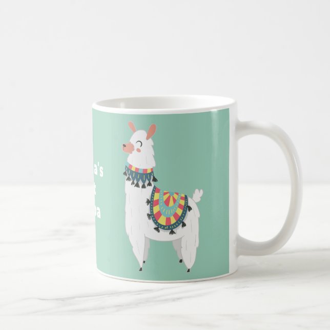 Caneca De Café Cute Alpaca Llama Mint Green Cacau Quente (Direita)