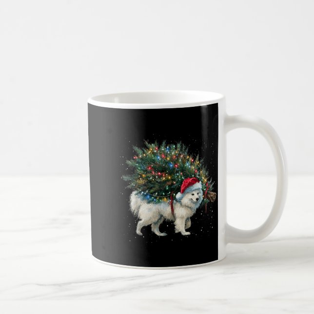 Caneca De Café Cute American Eskimo Dog In A Christmas Tree For M (Direita)
