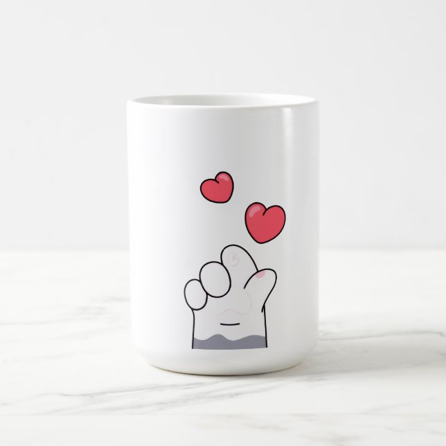 Caneca De Café Cute Amor de Pata de Gato  (Centro)