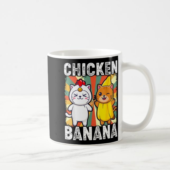 Caneca De Café Cute Animals In Chicken And Banana Costumes Kawaii (Direita)