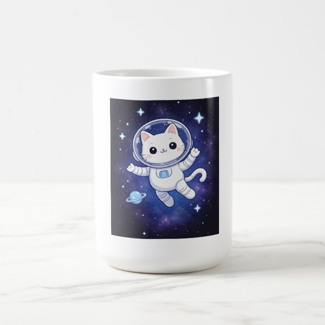 Caneca De Café Cute Astronaut Cat in Space (Centro)