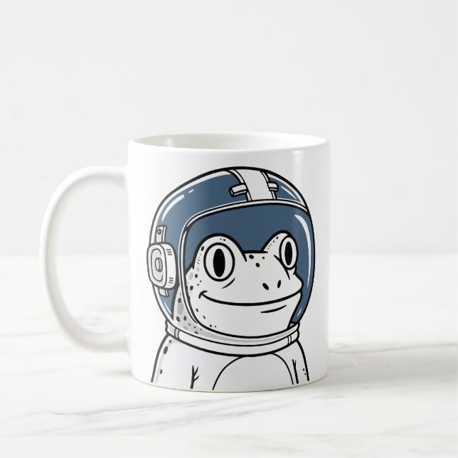 Caneca De Café Cute Astronaut Frog Space Adventure  (Esquerda)