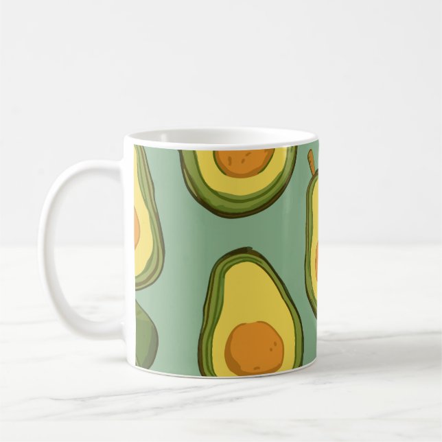 Caneca De Café Cute Avocado Pattern Mug (Esquerda)