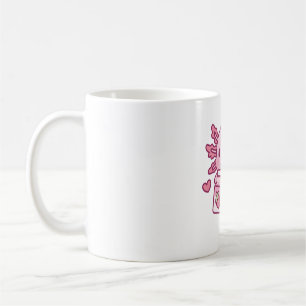 Caneca De Café Cute Axolotl ama leite de morango Bebendo