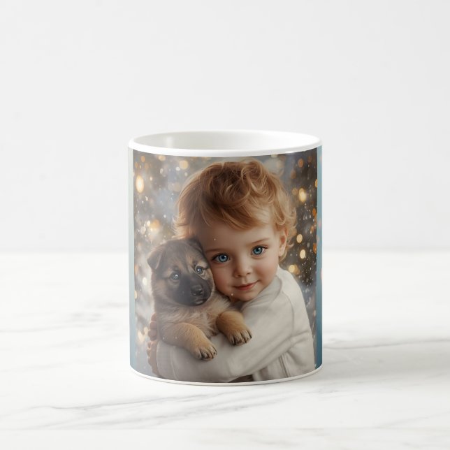 Caneca De Café Cute Baby & Dog Christmas Mug (Centro)
