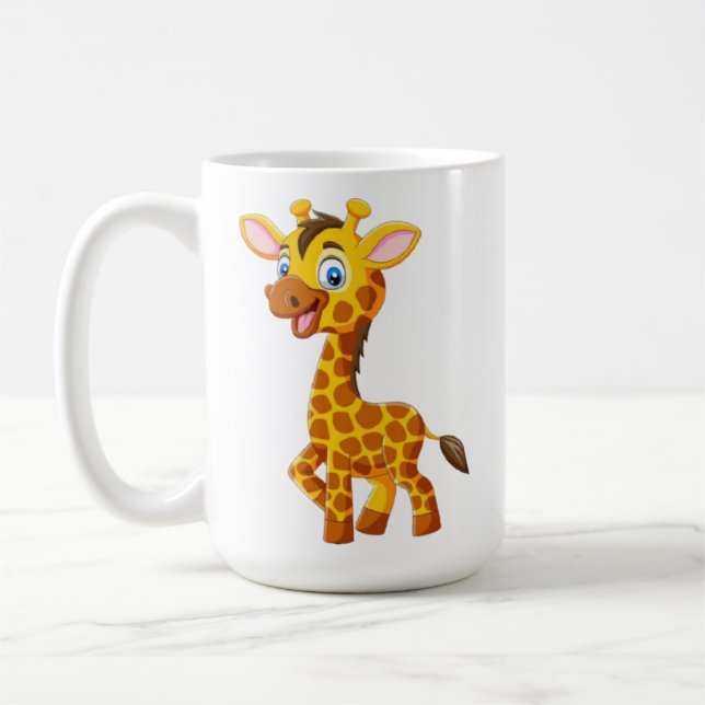 Caneca De Café Cute Baby Giraffe Smiling Cartoon-35280 (Esquerda)