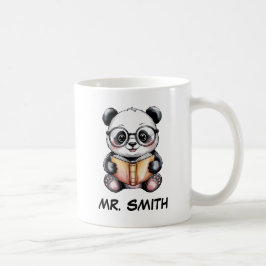 Caneca De Café Cute Baby Panda Reading a Book Custom