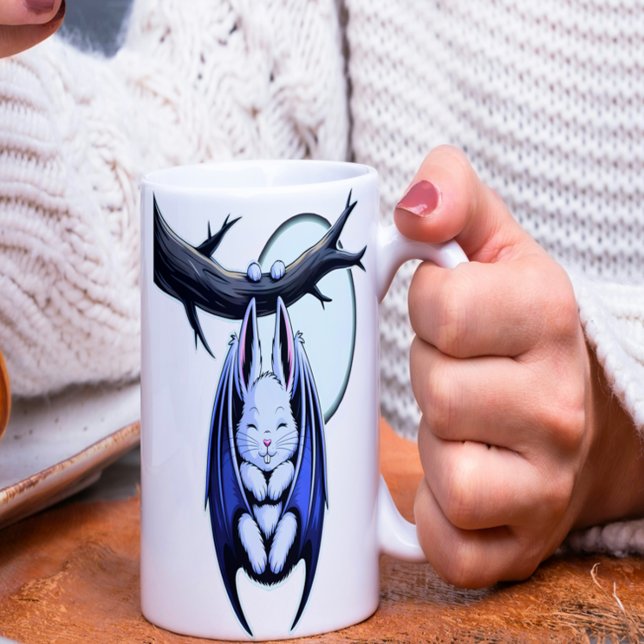 Caneca De Café Cute Bat Bunny assustador (Criador carregado)