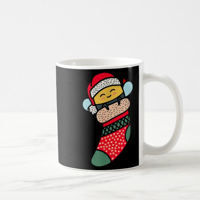 Caneca De Café Cute Bee Baby Bumblebee In Christmas Sock Xmas Paj (Direita)