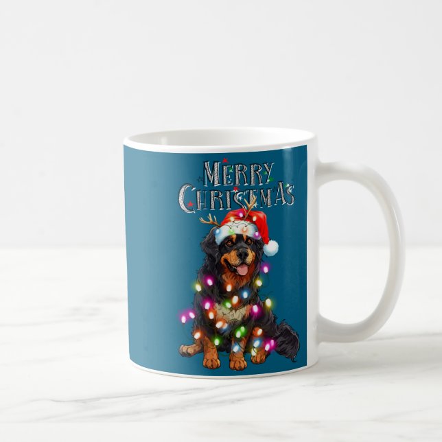 Caneca De Café Cute Bernese Mountain Christmas Lights Xmas Dog Lo (Direita)