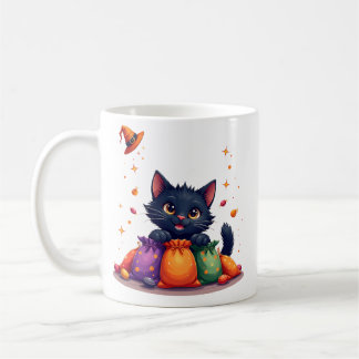 Caneca De Café Cute Black Cat Halloween Candy Mug