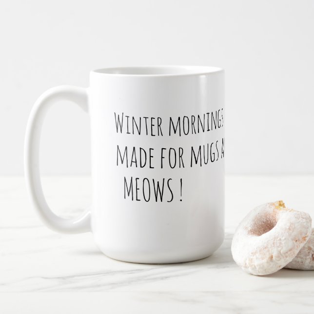 Caneca De Café Cute Black Cat with Pink Bow Tie  (Com Donut)