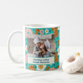 Caneca De Café Cute Blue Breakfast Customizable Pastel