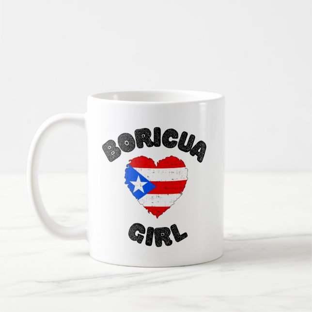 Caneca De Café Cute Boricua Girl Porto Rico (Esquerda)