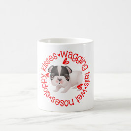 Caneca De Café Cute Boston Terrier, beijos desleixados