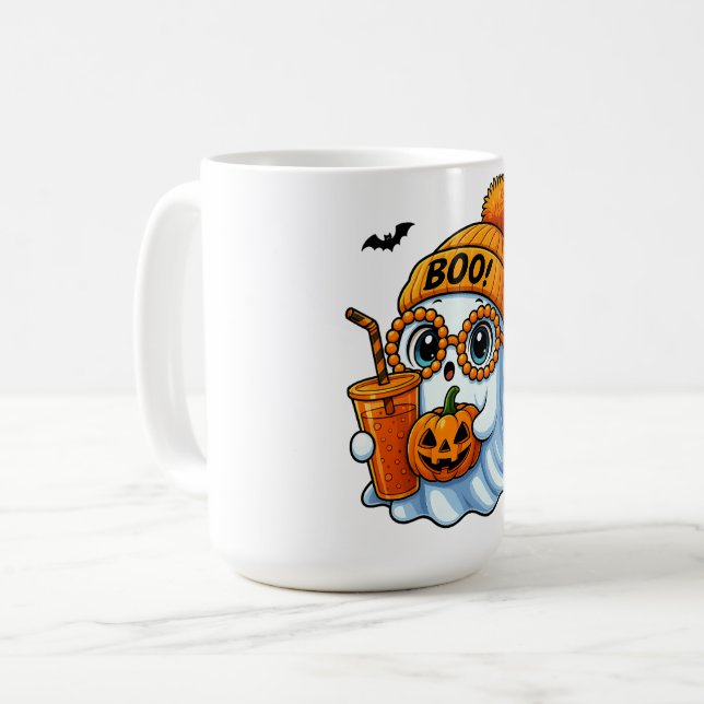 Caneca De Café Cute-Bougee-Ghost-Halloween (Frente Esquerda)