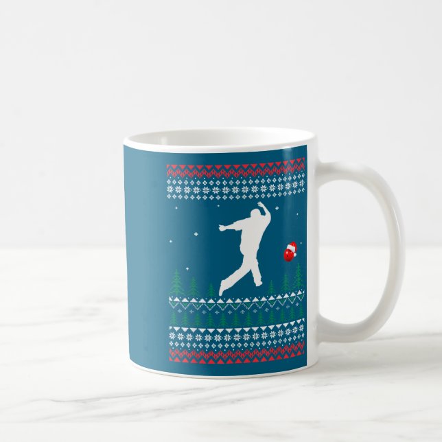 Caneca De Café Cute Bowling Player Santa Claus Hat Ugly Christmas (Direita)
