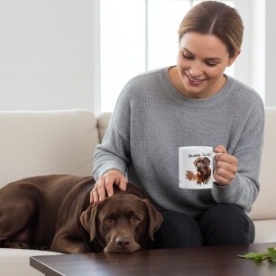 Caneca De Café Cute Browne ''Amanhã Chá com Meu Labrador '' Mug