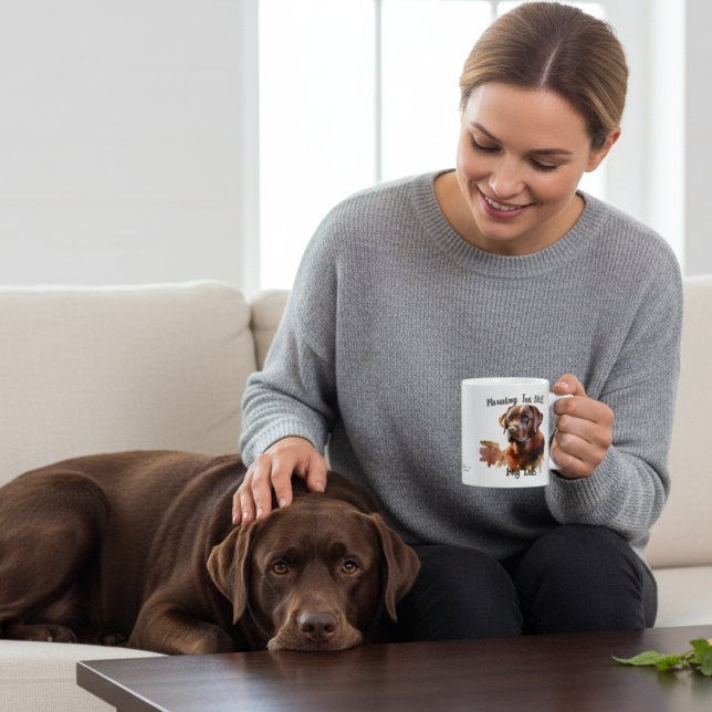 Caneca De Café Cute Browne ''Amanhã Chá com Meu Labrador '' Mug (Criador carregado)