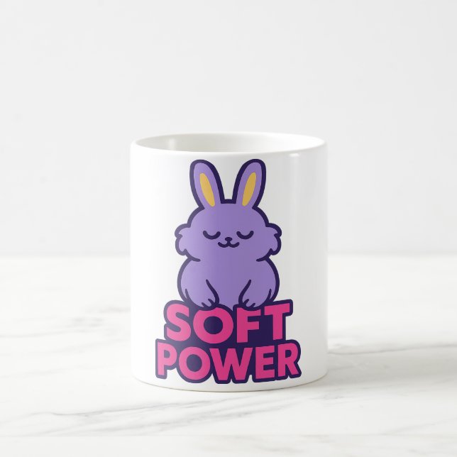 Caneca De Café Cute Bunny Minimal Neon Design (Centro)