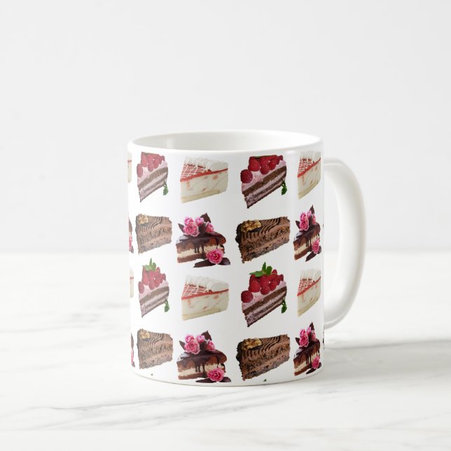 Caneca De Café Cute Cakes Lovers Desserts Pattern (Frente Esquerda)