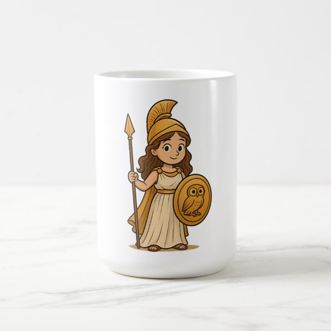 Caneca De Café Cute Cartoon Athena – Greek Goddess Mythology (Centro)