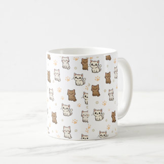 Caneca De Café Cute Cartoon Cat Pattern Mug | Kawaii Kitty Coffee