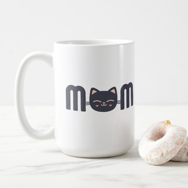 Caneca De Café Cute Cat MOM (Com Donut)