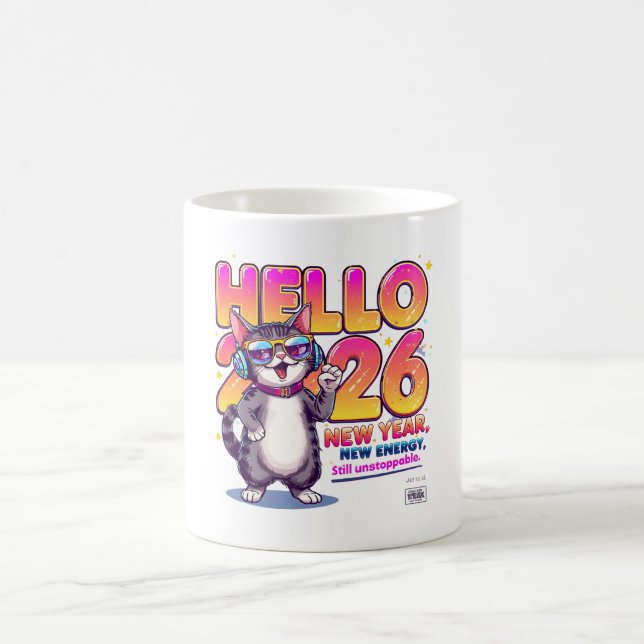 Caneca De Café Cute cat-  new year gift - Christmas gift (Centro)