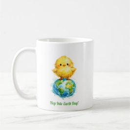 Caneca De Café Cute Chick on Globe - Easter & Earth Day Design