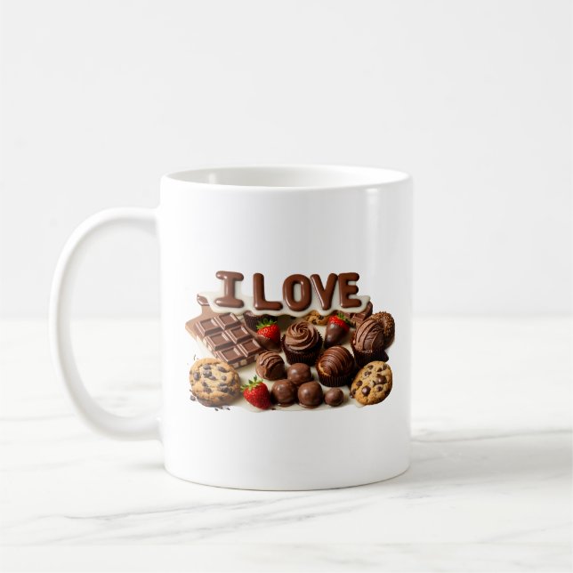 Caneca de Café Cute Chocoholic para Amantes de Cho (Esquerda)