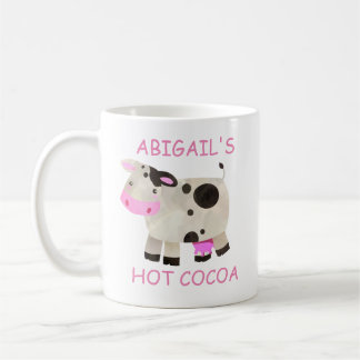 Caneca De Café Cute Chocolate Quente Vaca Rosa Preto Branco