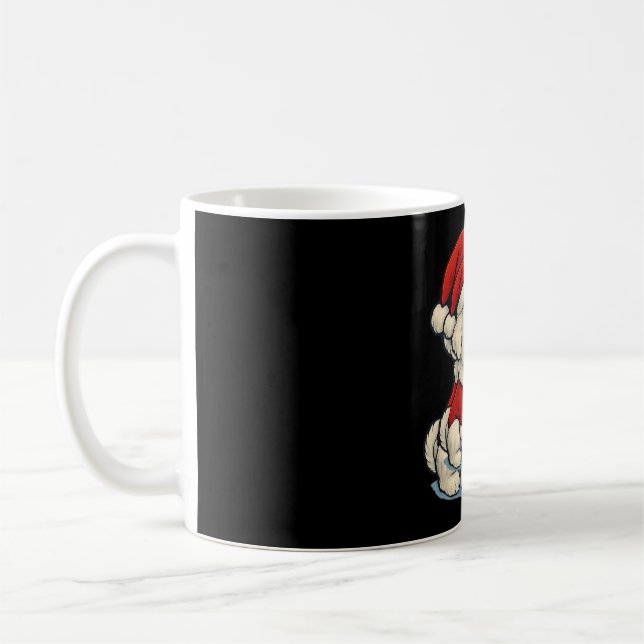 Caneca De Café Cute Christmas Dog, Santa Hat Dog, With Christmas  (Esquerda)
