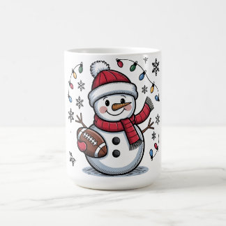 Caneca De Café Cute Christmas Football Snowman Holiday Illustrati