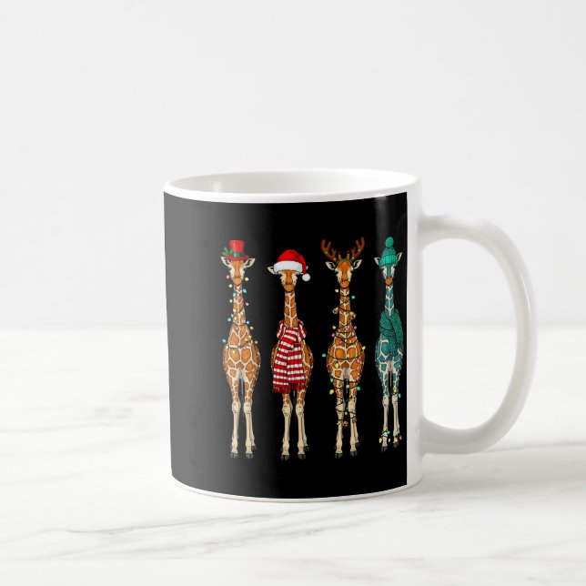Caneca De Café Cute Christmas Giraffe Funny Animal Lover Gift Kid (Direita)