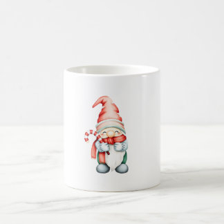 Caneca De Café Cute Christmas gnome holding a candy cane