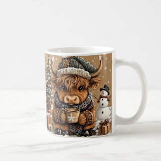 Caneca De Café Cute Christmas Highland Cow Mug – Cozy Winter Mug
