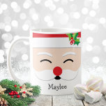 Caneca De Café Cute Christmas Santa Claus Face Holiday<br><div class="desc">Cute happy Santa Calus monogram coffee mug. This would be a perfect gift for someone who loves Santa's or anyone special for the holiday season. Easily personalize it by adding a name.</div>