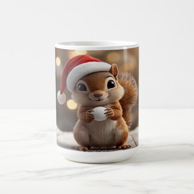 Caneca De Café Cute Christmas Squirrel Holiday Mug (Centro)