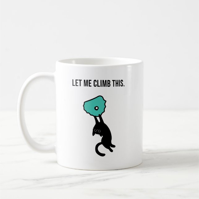 Caneca De Café Cute Climbing Cat Catches Climbing Hold (Esquerda)