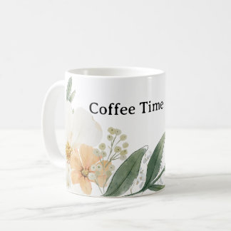 Caneca De Café Cute CoffeeTime Teacup. Modern Minimalist Floral