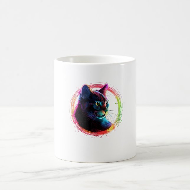 Caneca De Café cute color full cat design  (Centro)