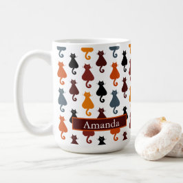 Caneca De Café Cute Colorful Cat Mom Kitten Pattern Personalized