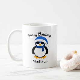 Caneca De Café Cute cool penguin Christmas winter Personalized