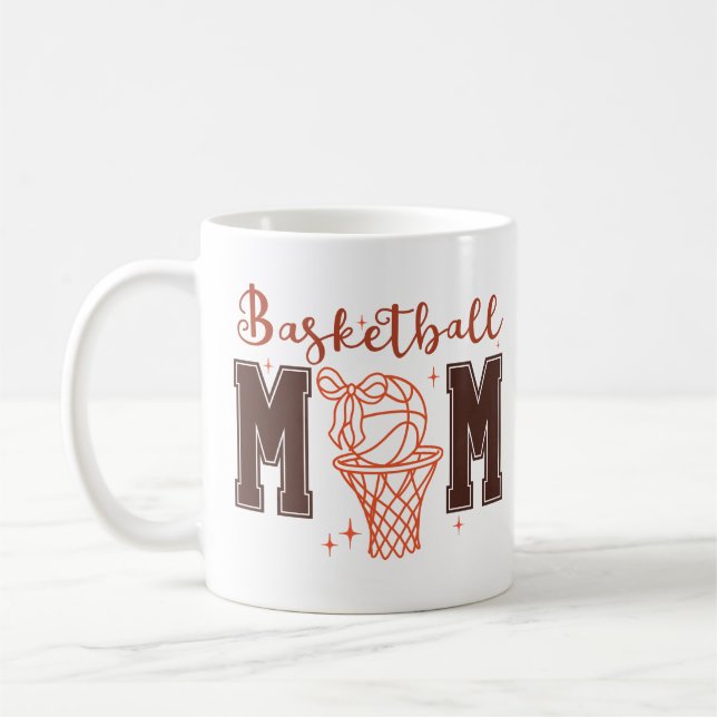 Caneca De Café Cute Coquette Basketball Mom (Esquerda)