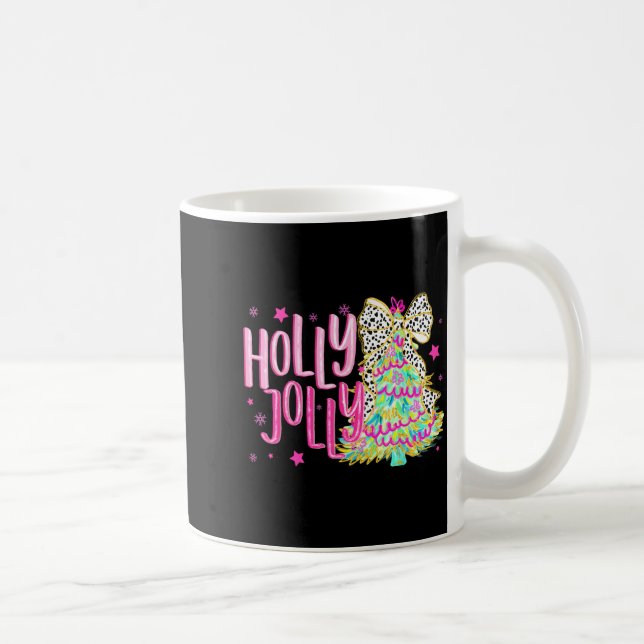 Caneca De Café Cute Coquette Bow Girls Christmas Tree Merry Xmas  (Direita)