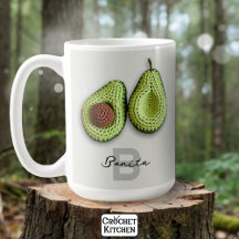 Cute Cottagecore Crochet Avocado Monograma